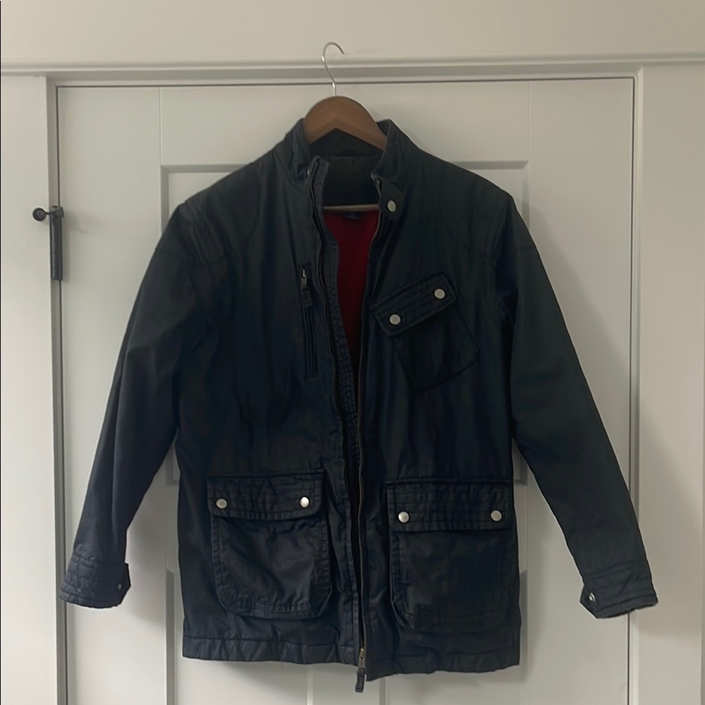 GAP Blue Military Field Coat with Utility Style and Shirt Collar